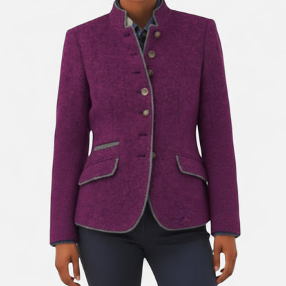 Abrigo Mujer Lana Imitación Corte Elegante Invierno