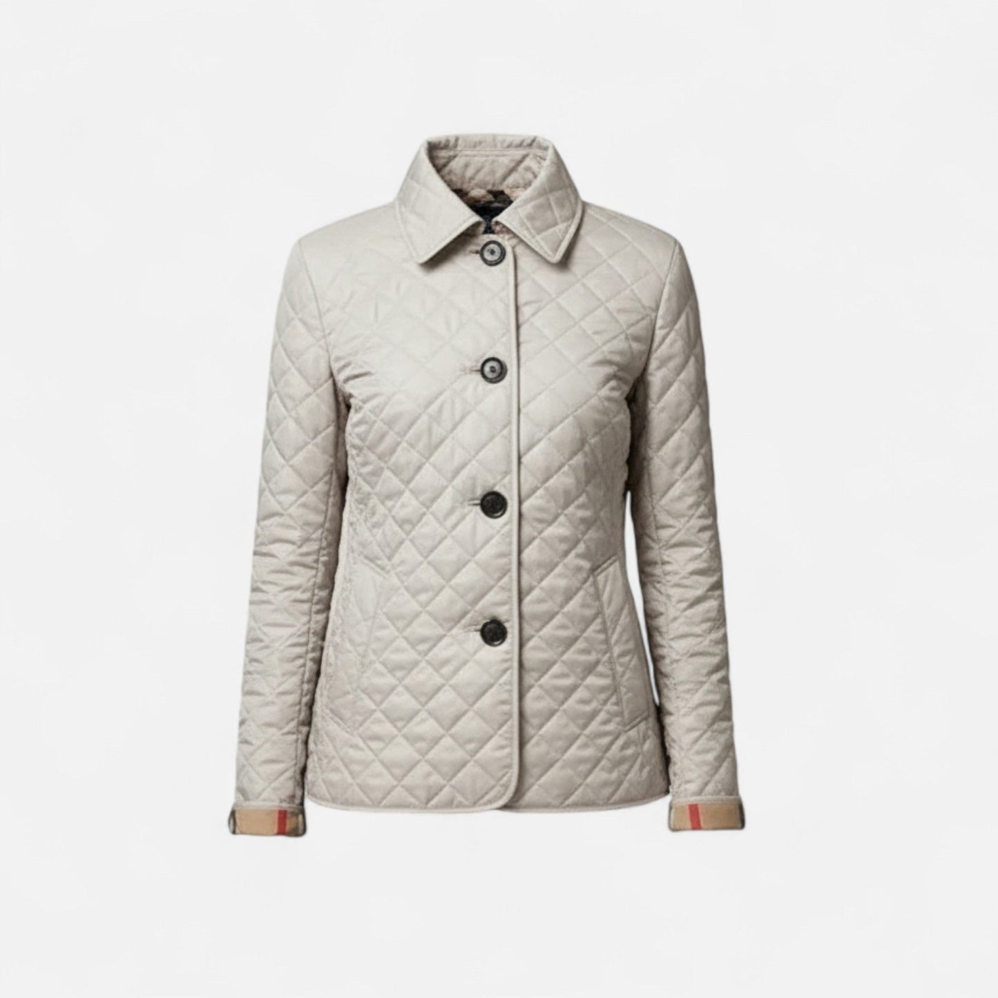 Chaqueta Acolchada Mujer Cuello Solapa Ajuste Elegante - Mavetta