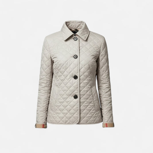 Chaqueta Acolchada Mujer Cuello Solapa Ajuste Elegante - Mavetta