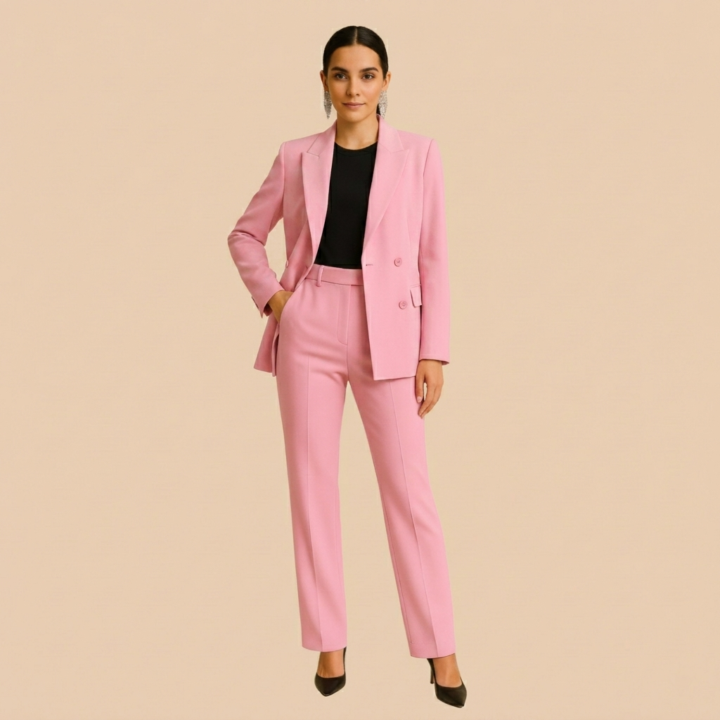 Traje Blazer Mujer Entallado Pantalón Recto Botones - Mavetta