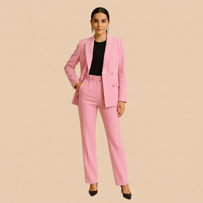Traje Blazer Mujer Entallado Pantalón Recto Botones - Mavetta