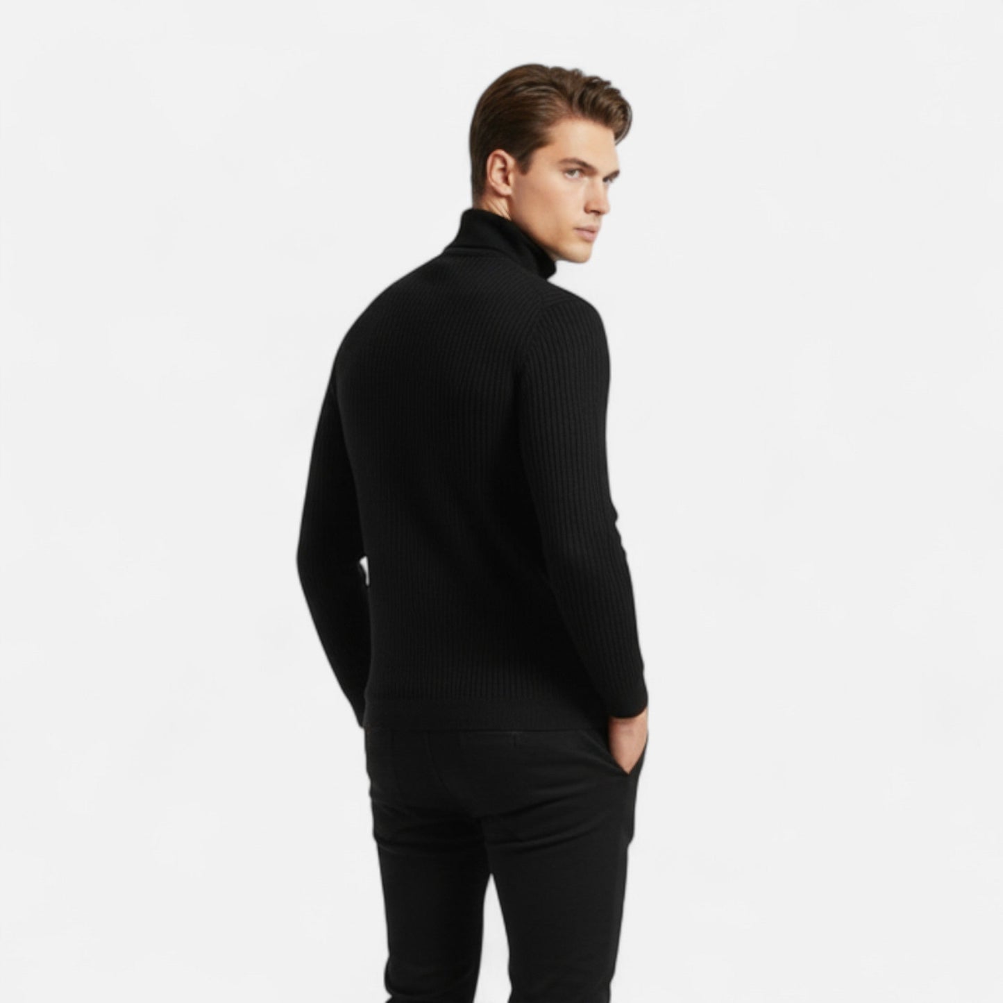 Jersey Hombre Cuello Alto Clásico Ajuste Regular