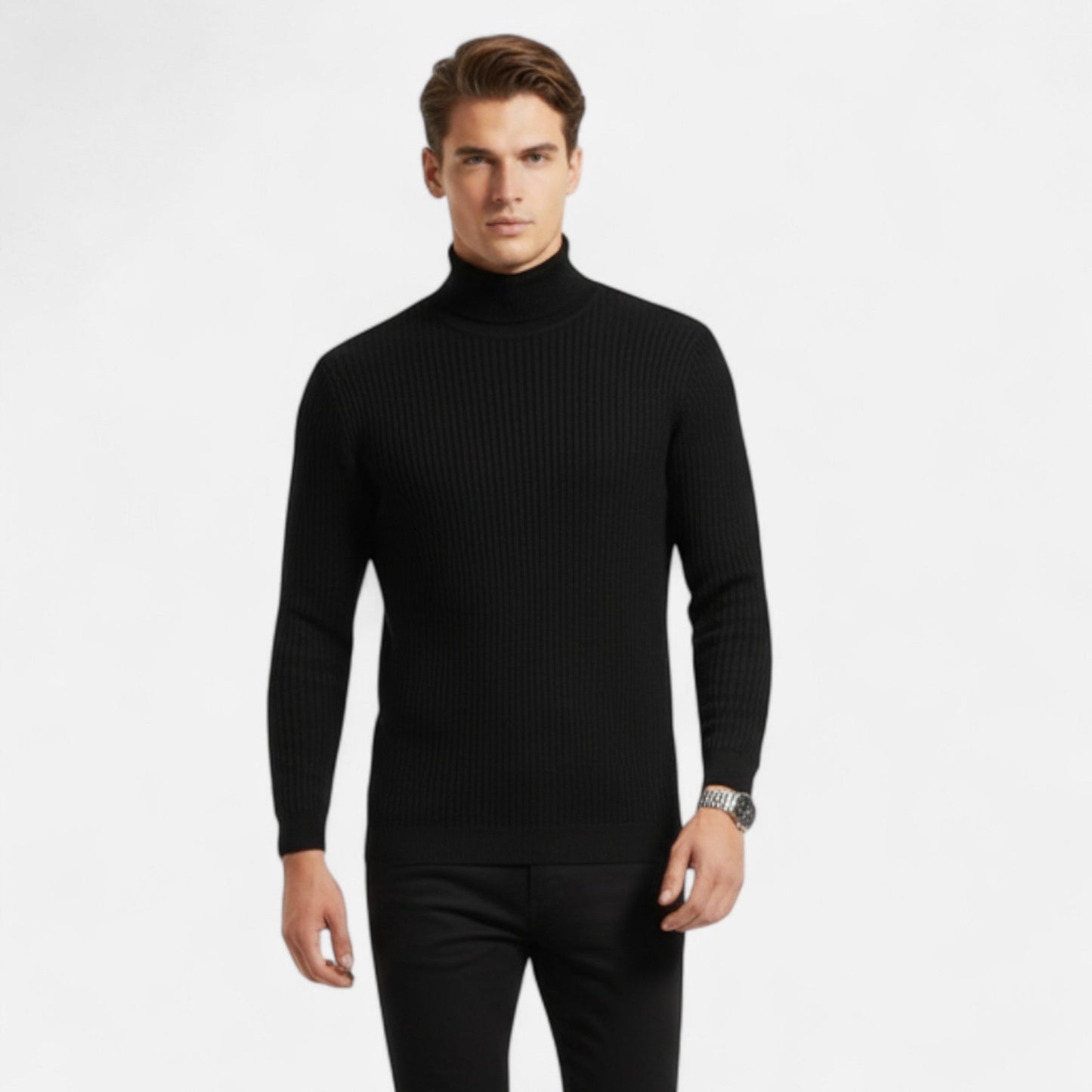 Jersey Hombre Cuello Alto Clásico Ajuste Regular