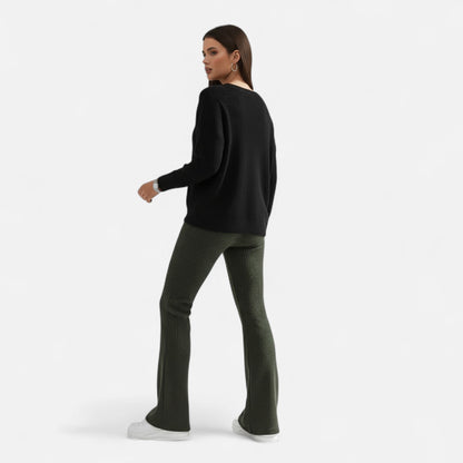 Pantalón Mujer Elegante Cintura Alta Ajustado
