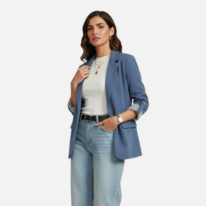 Blazer Mujer de Corte Clásico y Ajuste Regular