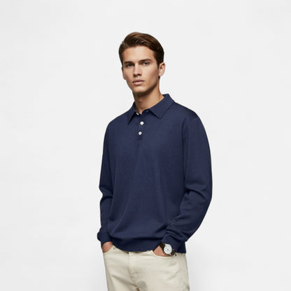 Polo hombre manga larga Algodón estilo casual elegante