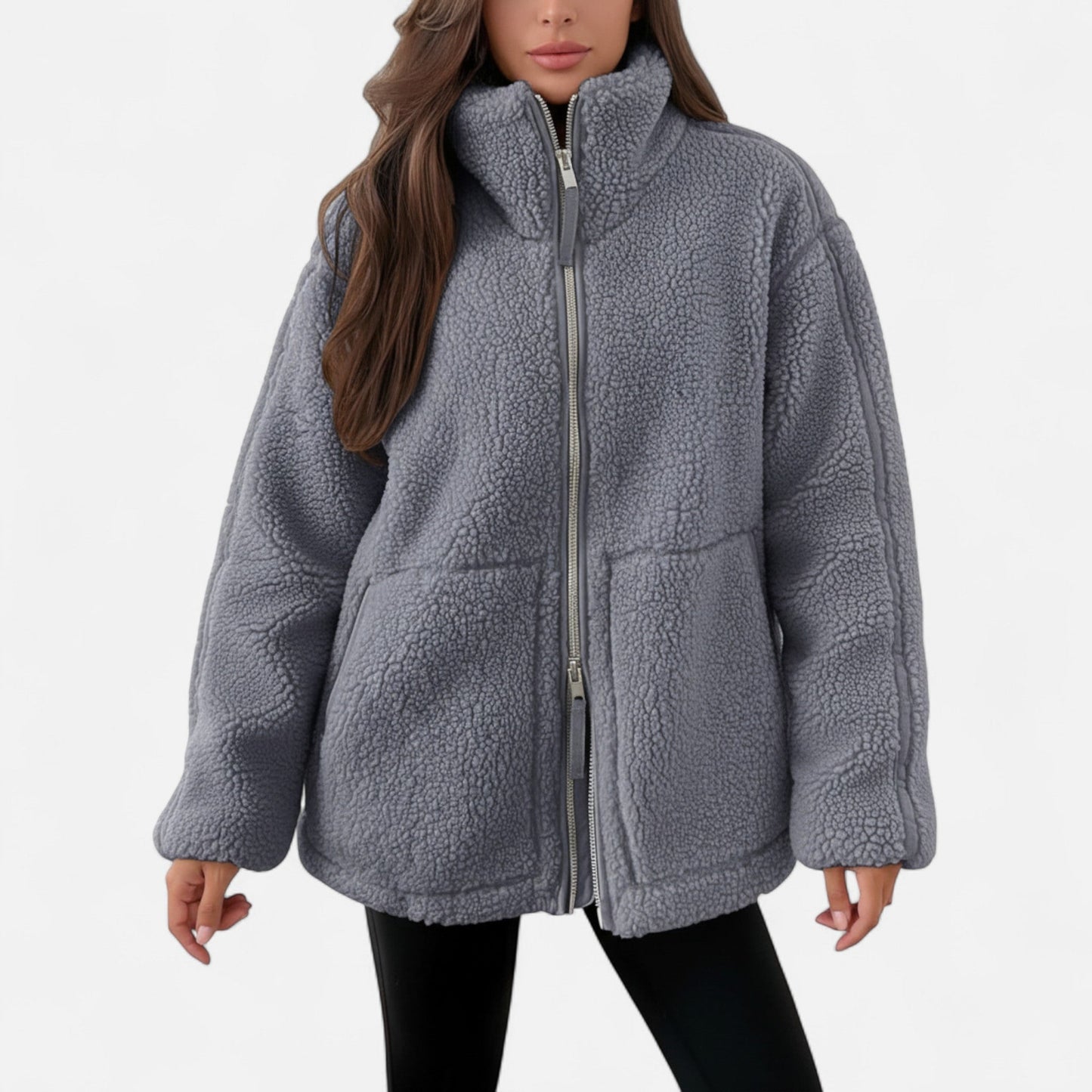Chaqueta Invierno Mujer Corte Estructurado Cremallera
