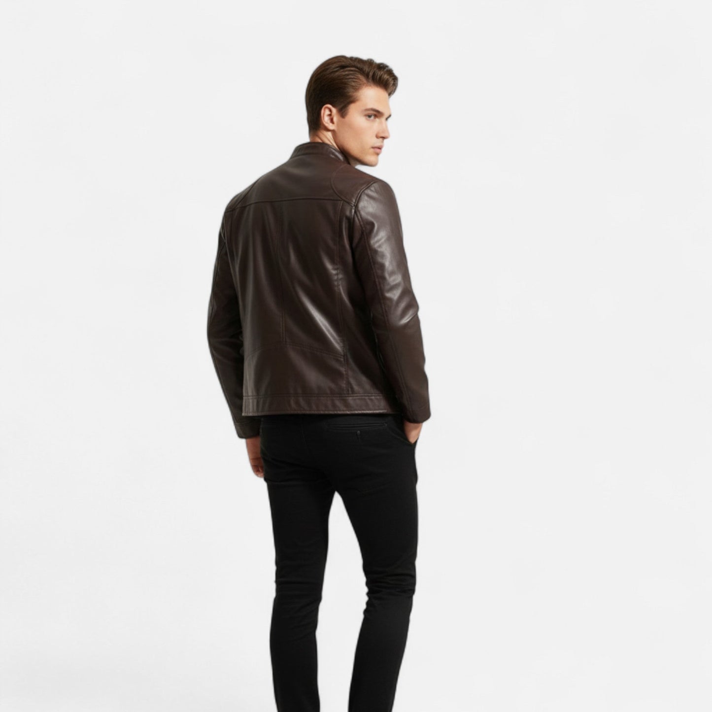Chaqueta Hombre de Piel Ajuste Clásico