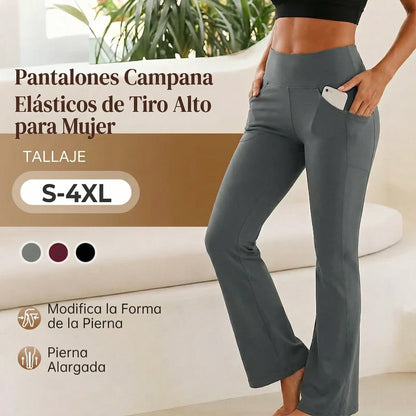 Pantalón Mujer Cintura Alta Elástico Corte Amplio
