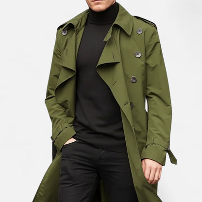Abrigo Trench Hombre Lana Ajuste Clásico Invierno