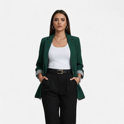 Blazer Mujer de Corte Clásico y Ajuste Regular