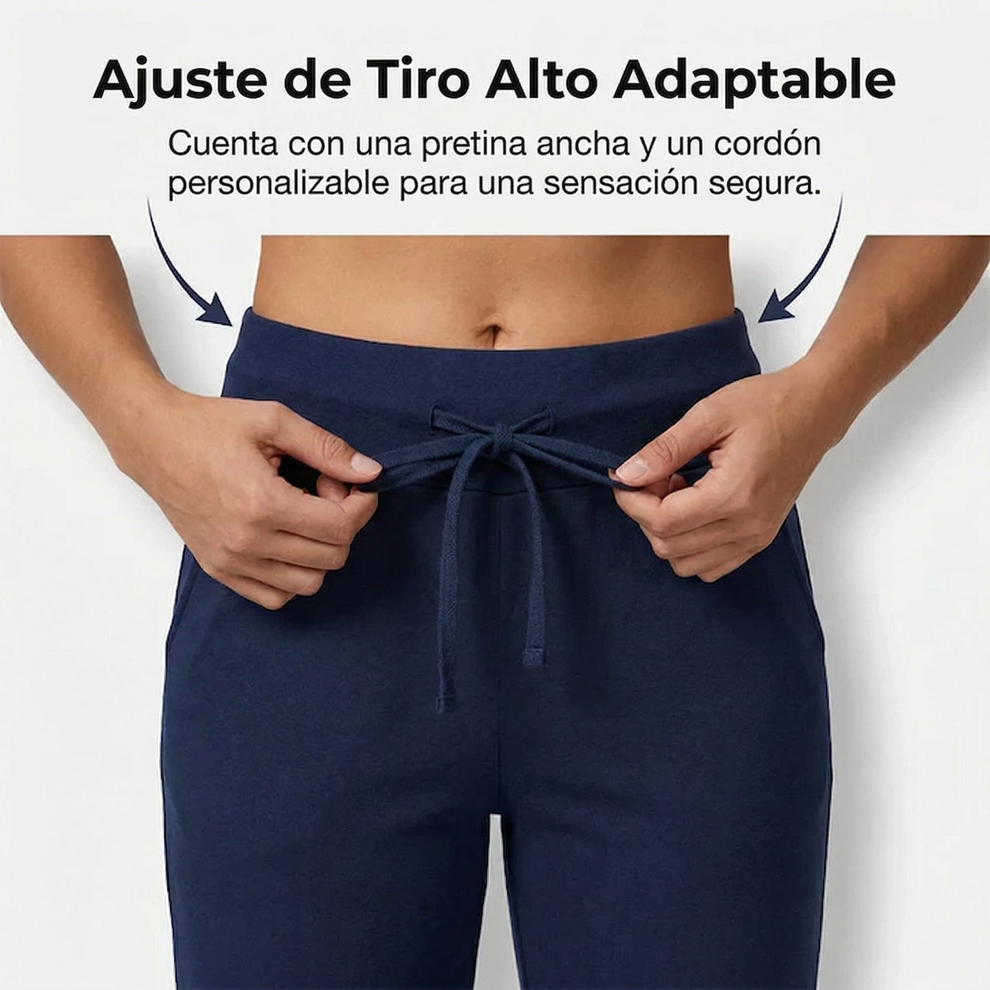 Pantalones Capri Mujer con Cordón en Cintura Ajustable