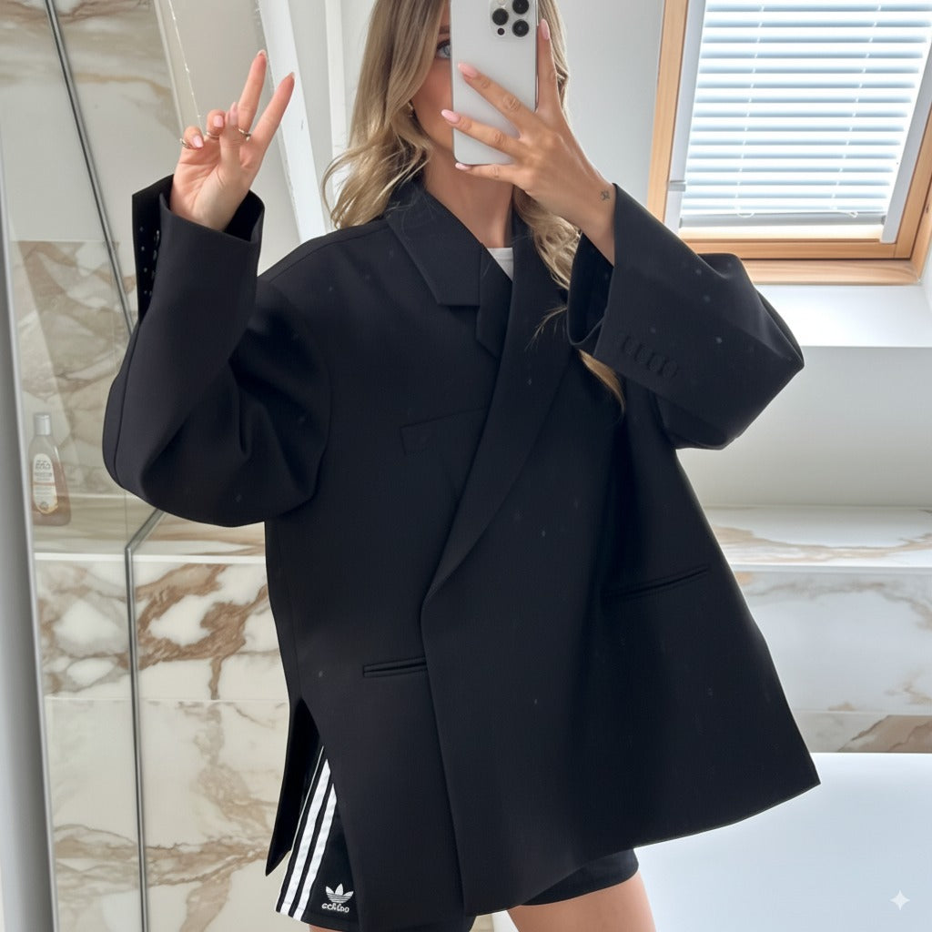 Blazer Mujer Manga Larga Solapa de Muesca Cierre Botón
