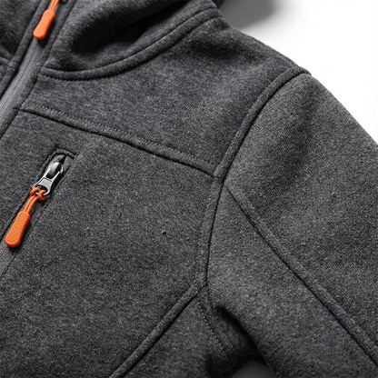 Chaqueta Hombre con Capucha Cremallera Completa Ajuste Regular