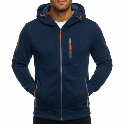 Chaqueta Hombre con Capucha Cremallera Completa Ajuste Regular