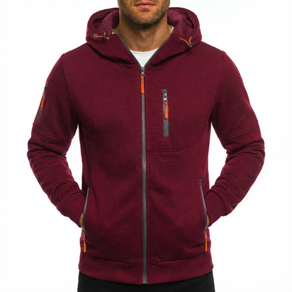Chaqueta Hombre con Capucha Cremallera Completa Ajuste Regular