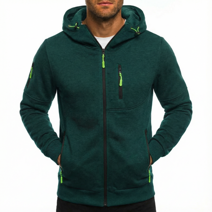 Chaqueta Hombre con Capucha Cremallera Completa Ajuste Regular