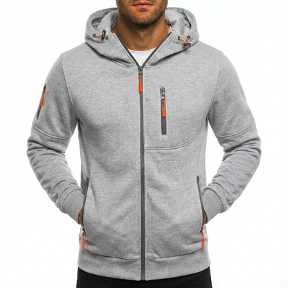 Chaqueta Hombre con Capucha Cremallera Completa Ajuste Regular
