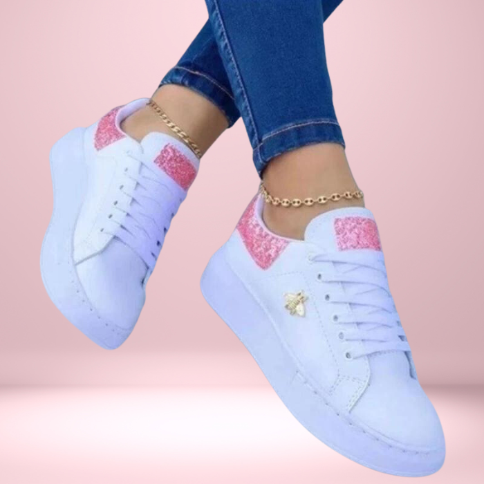 Zapatillas bajas mujer con detalle glitter estilo urbano