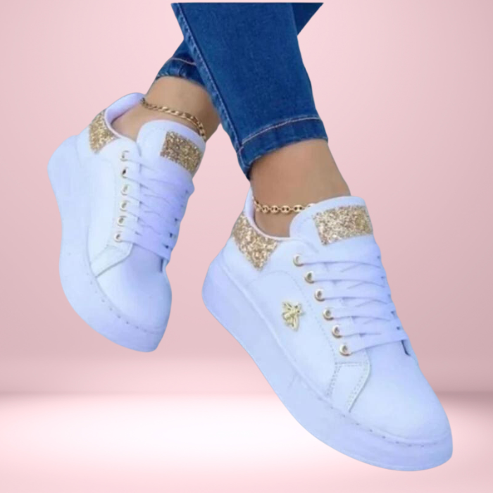 Zapatillas bajas mujer con detalle glitter estilo urbano