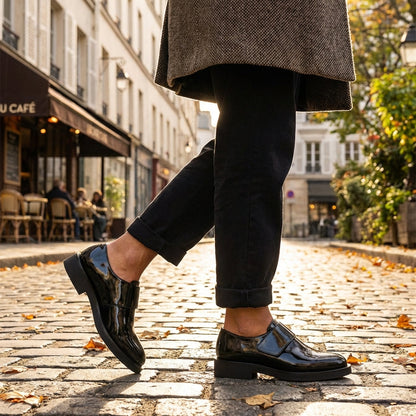 Mocasines Hombre de Piel con Tira Ajustable Elegantes