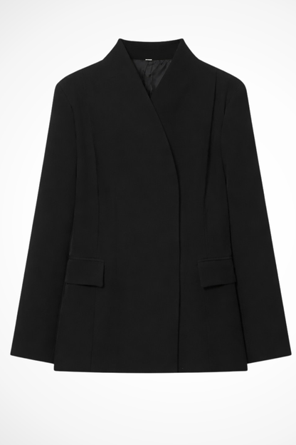 Traje Mujer Blazer Entallado y Pantalón Pata Ancha