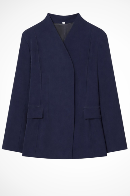 Traje Mujer Blazer Entallado y Pantalón Pata Ancha