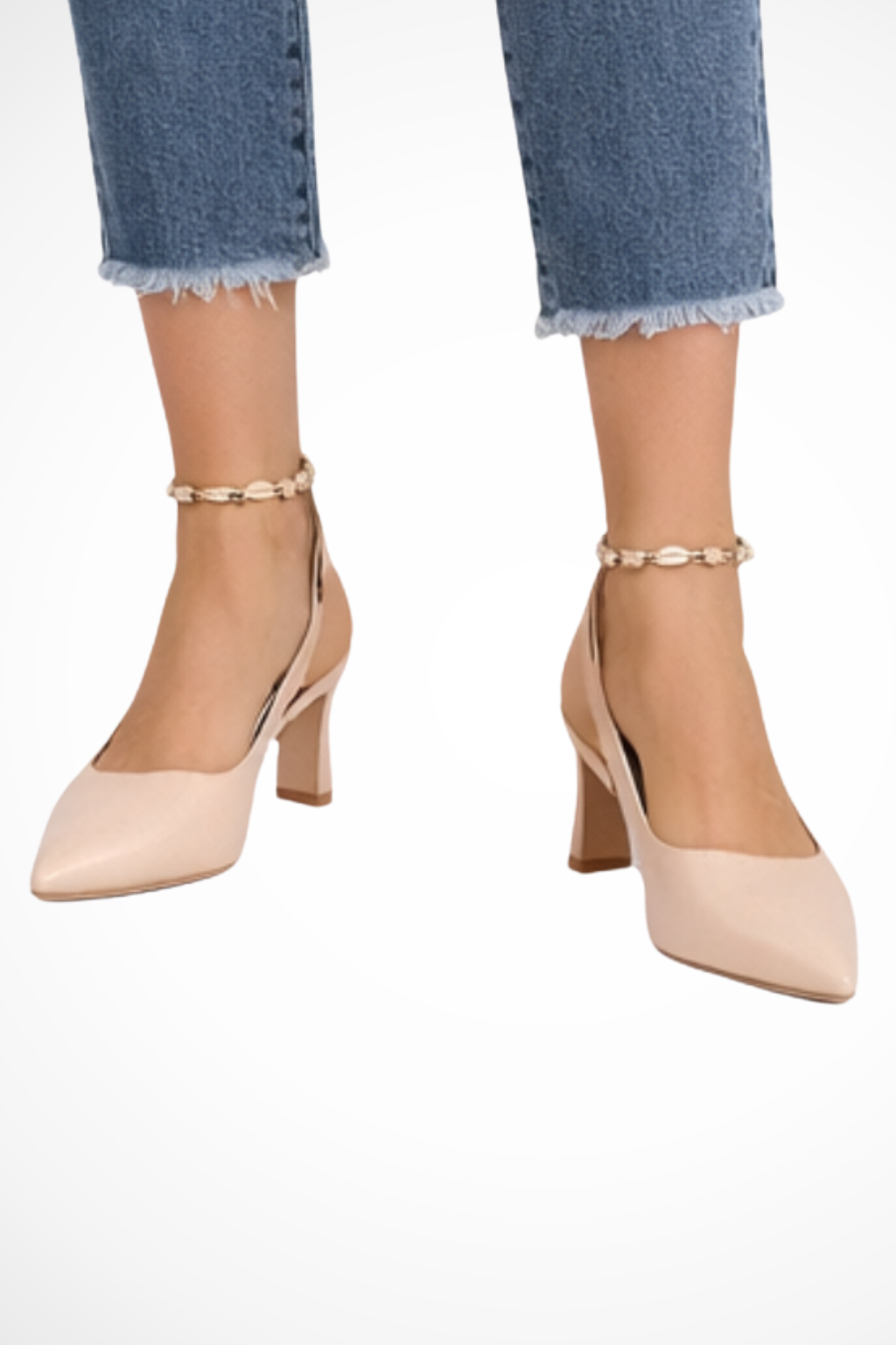 Zapatos de salón mujer punta fina tacón bajo slingback