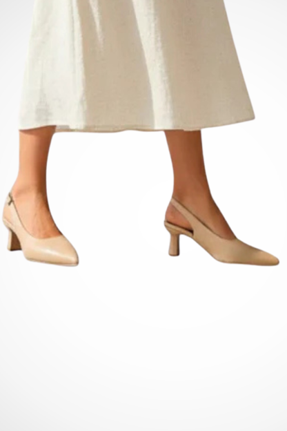 Zapatos de salón mujer punta fina tacón bajo slingback