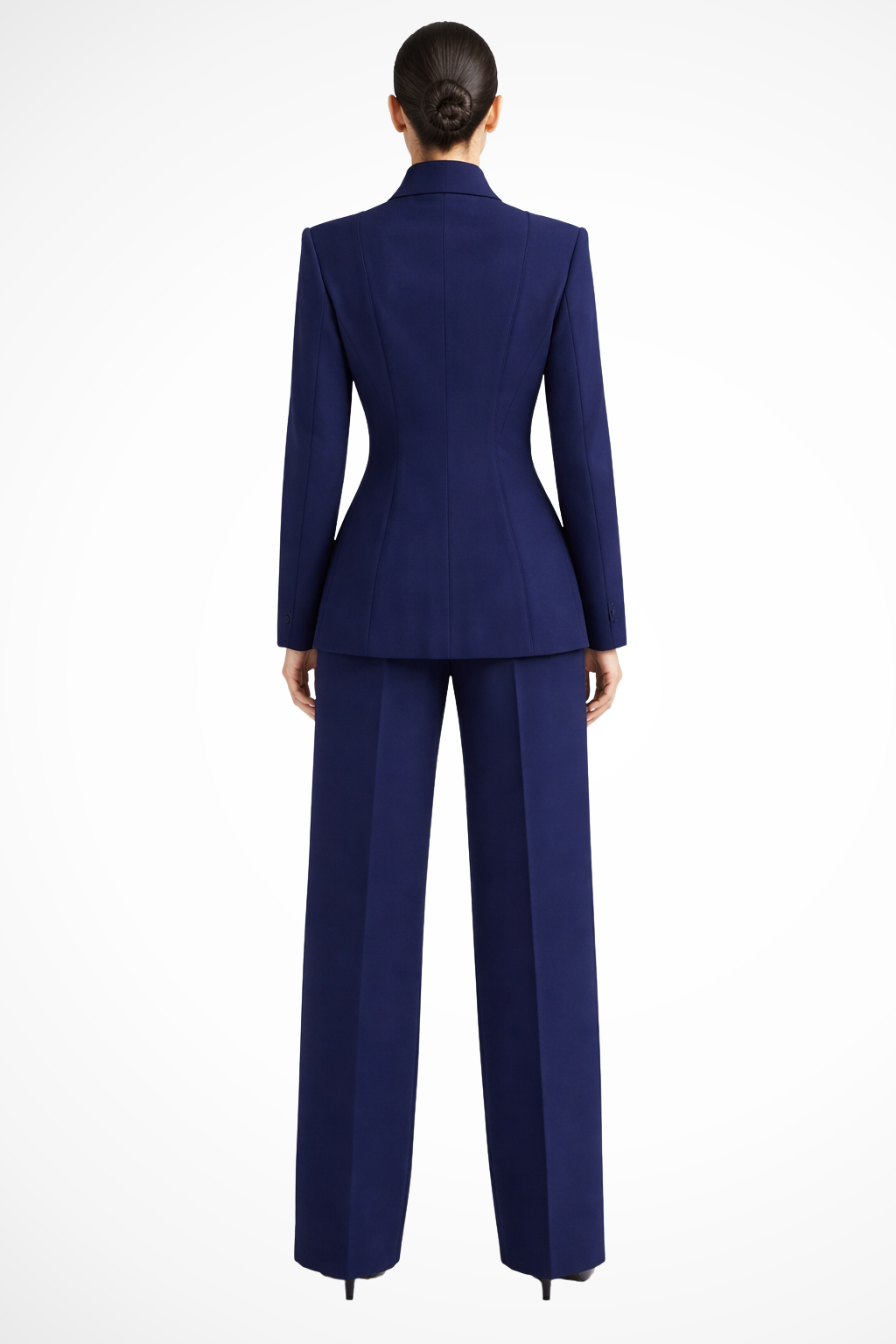 Traje Mujer Blazer Entallado y Pantalón Pata Ancha