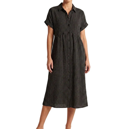 Vestido Camisero Mujer de Algodón Midi Ajuste Casual