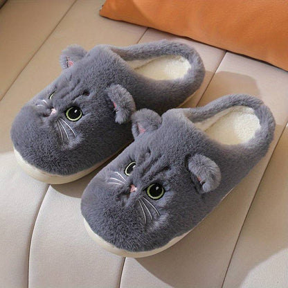 Zapatillas de casa Mujer diseño gato cálidas y cómodas