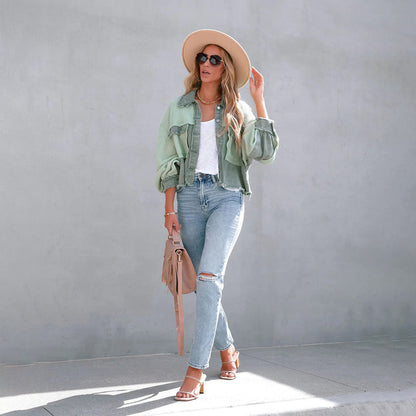Chaqueta Mujer Estilo Boho Chic Suelta