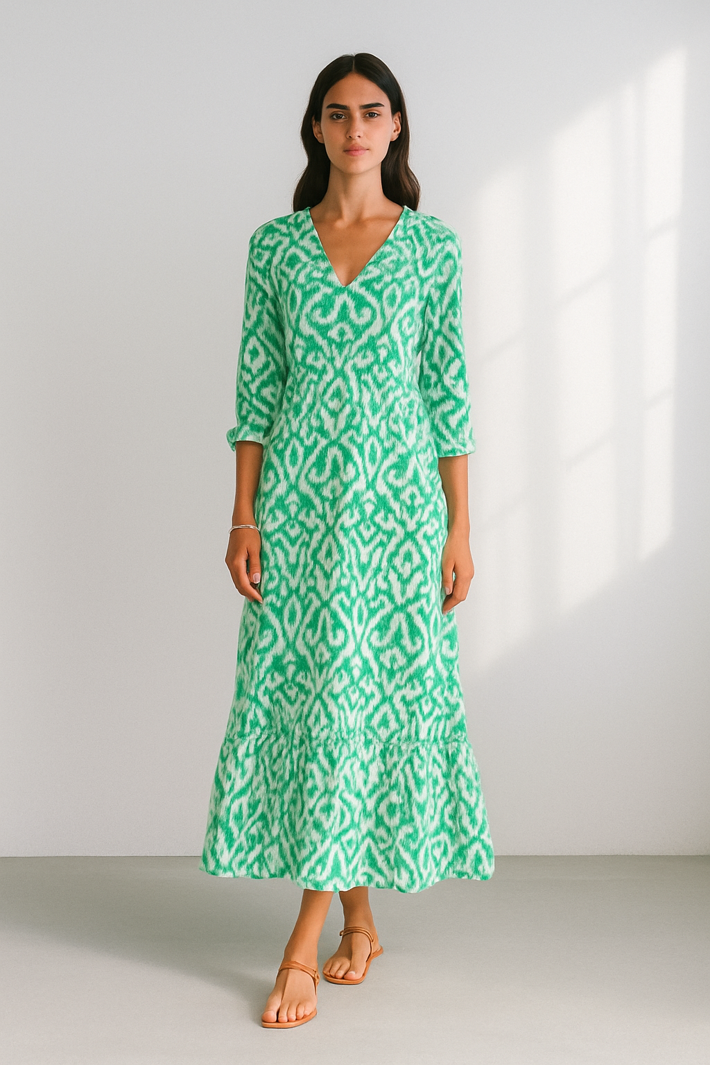 Vestido verano mujer escote en V mangas medias - Mavetta