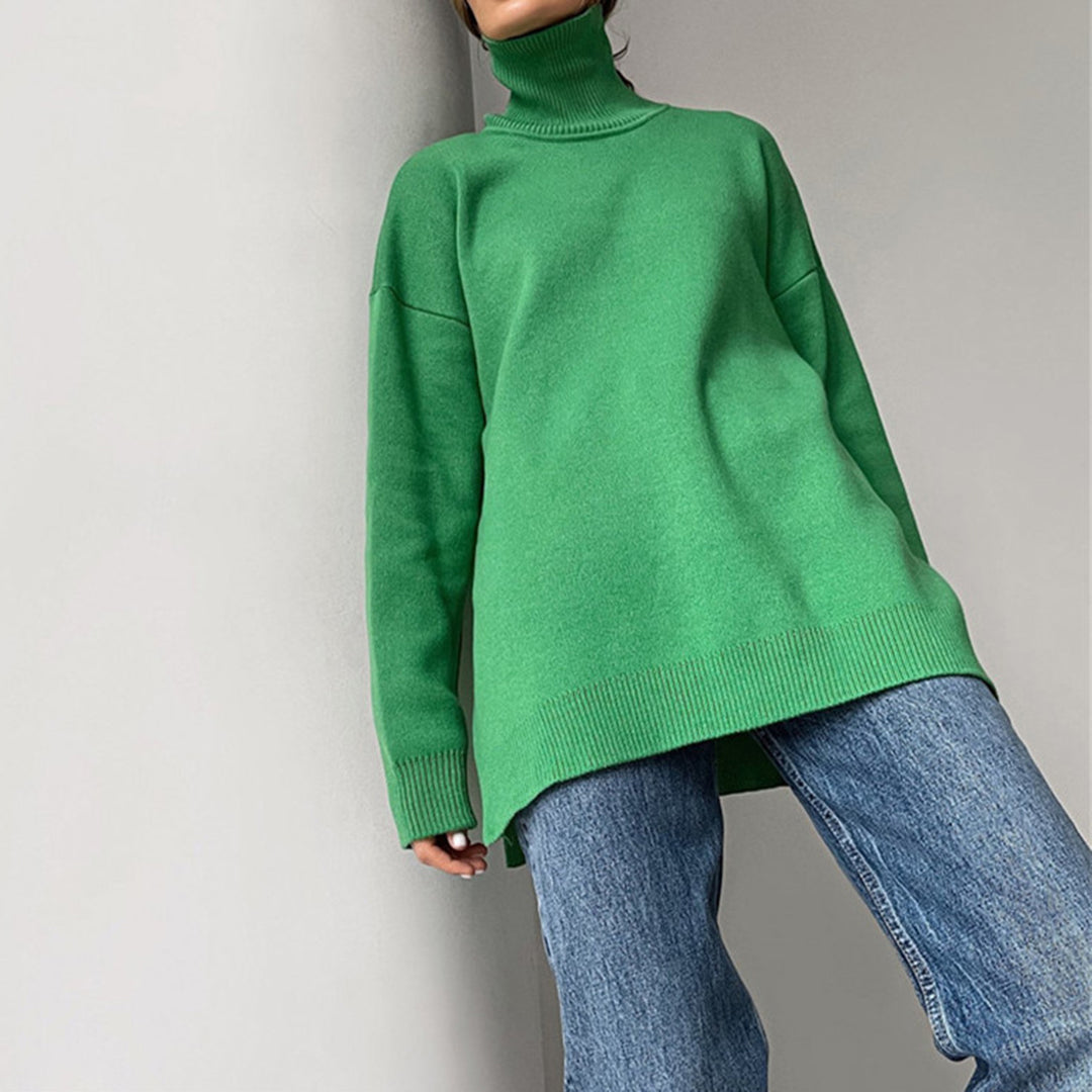 Jersey Mujer Cuello Alto Abertura Elegante
