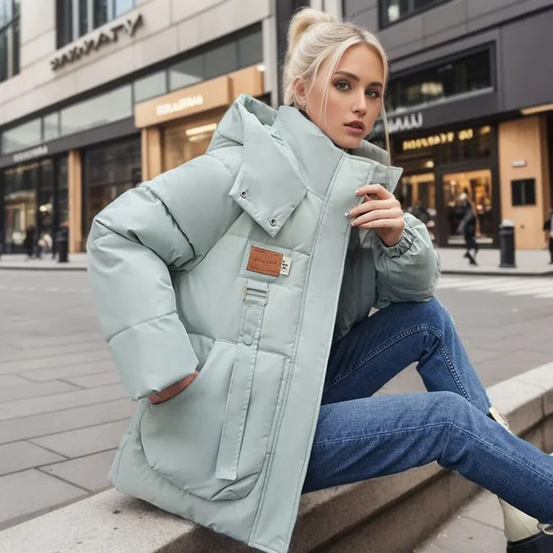 Abrigo Mujer Acolchado Invierno Ajuste Confortable
