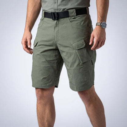 Pantalones Cortos Hombre Cargo Algodón Cintura Elástica Corte Relajado