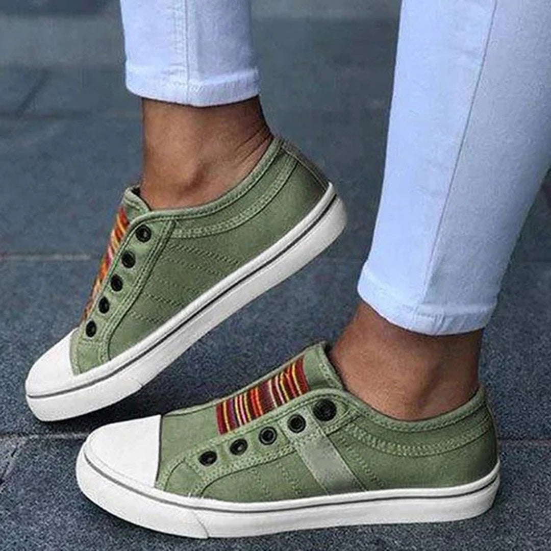 Zapatillas Mujer de Lona Diseño Casual Ajuste Confortable