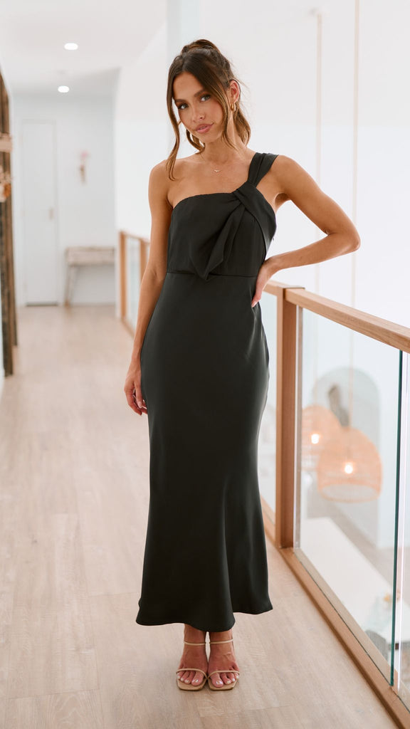 Vestido largo mujer Asimétrico Lazo en un hombro
