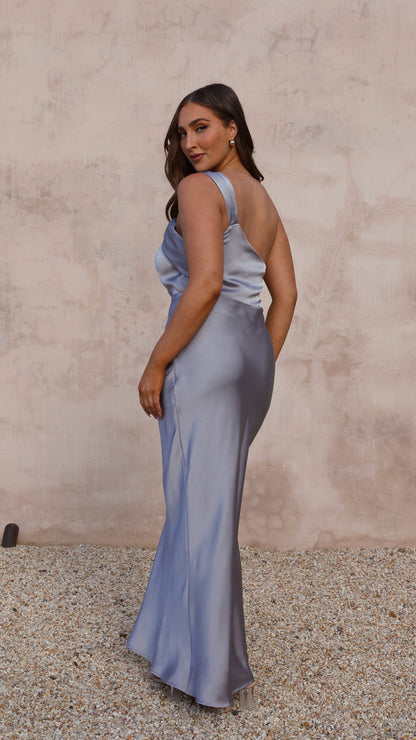 Vestido largo mujer Asimétrico Lazo en un hombro