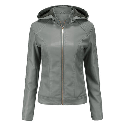 Chaqueta Mujer de Cuero Versátil Corte Ajustado