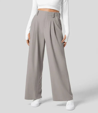 Pantalón Mujer de Talle Alto y Pierna Ancha Elegante