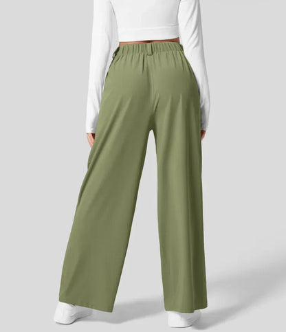Pantalón Mujer de Talle Alto y Pierna Ancha Elegante