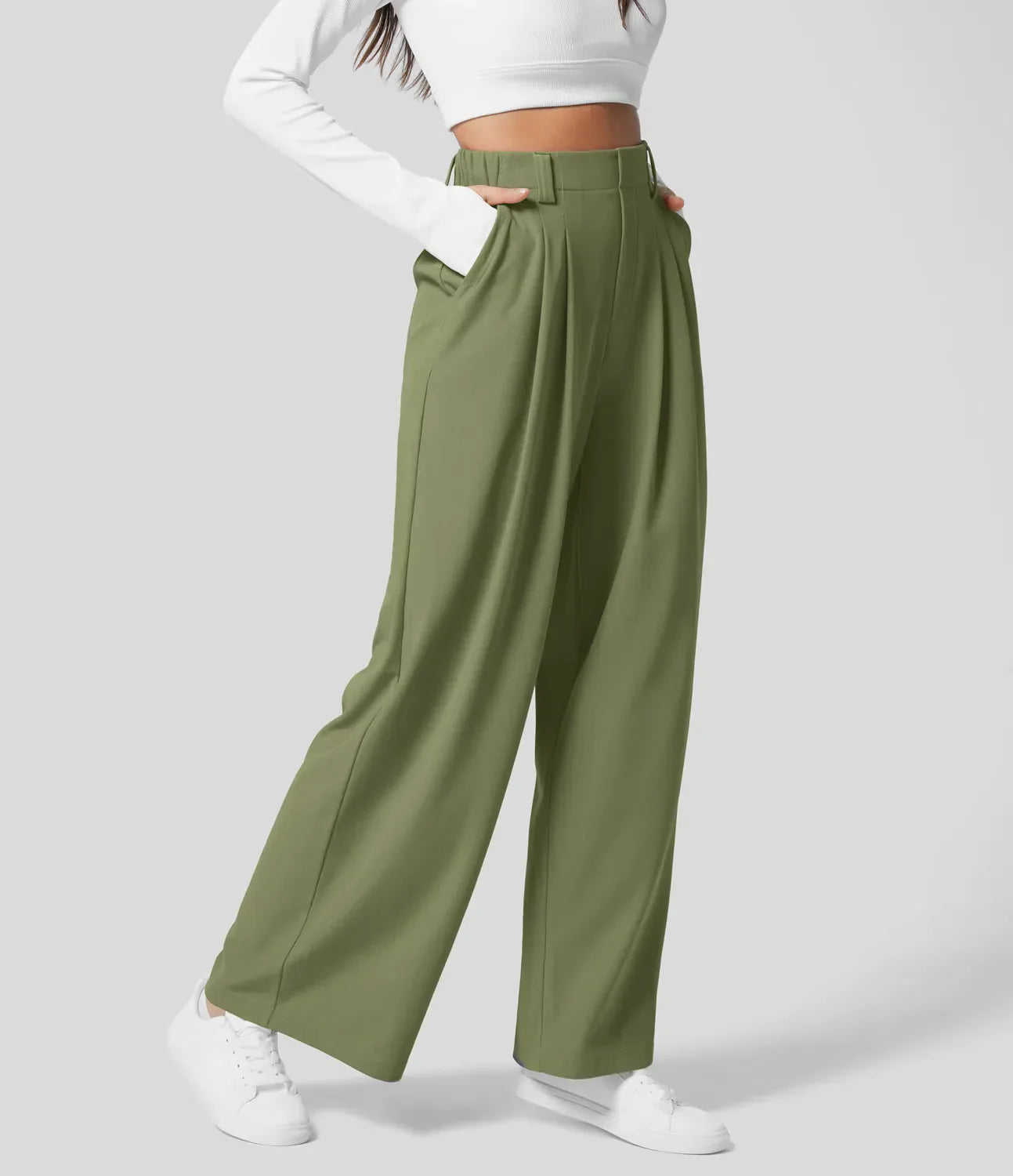 Pantalón Mujer de Talle Alto y Pierna Ancha Elegante - Mavetta