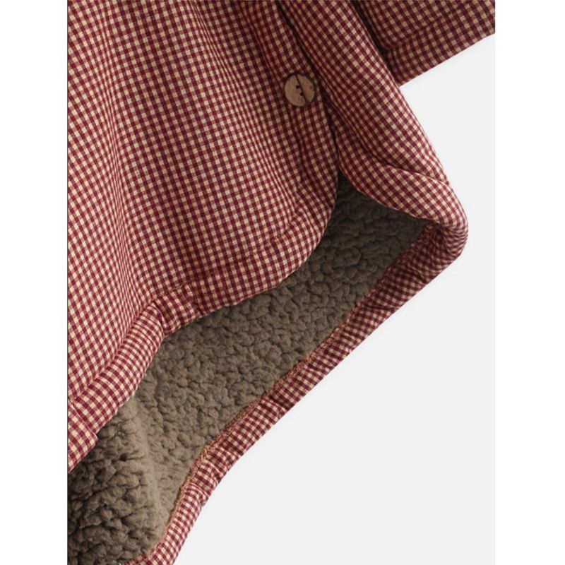 Chaqueta Mujer con Capucha Forro de Fleece Cuadros