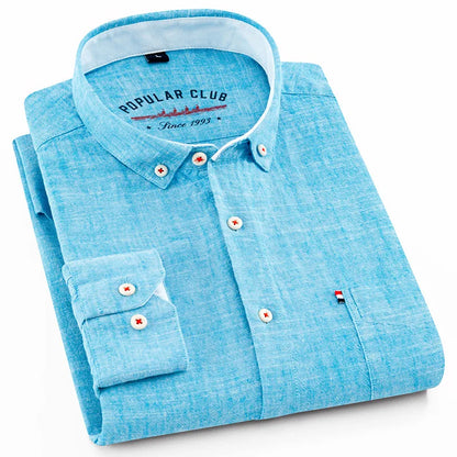 Camisa Hombre de Lino Tejido Ligero Botones Frontales