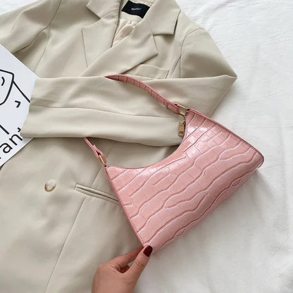 Bolso de hombro mujer con diseño piel de cocodrilo elegante