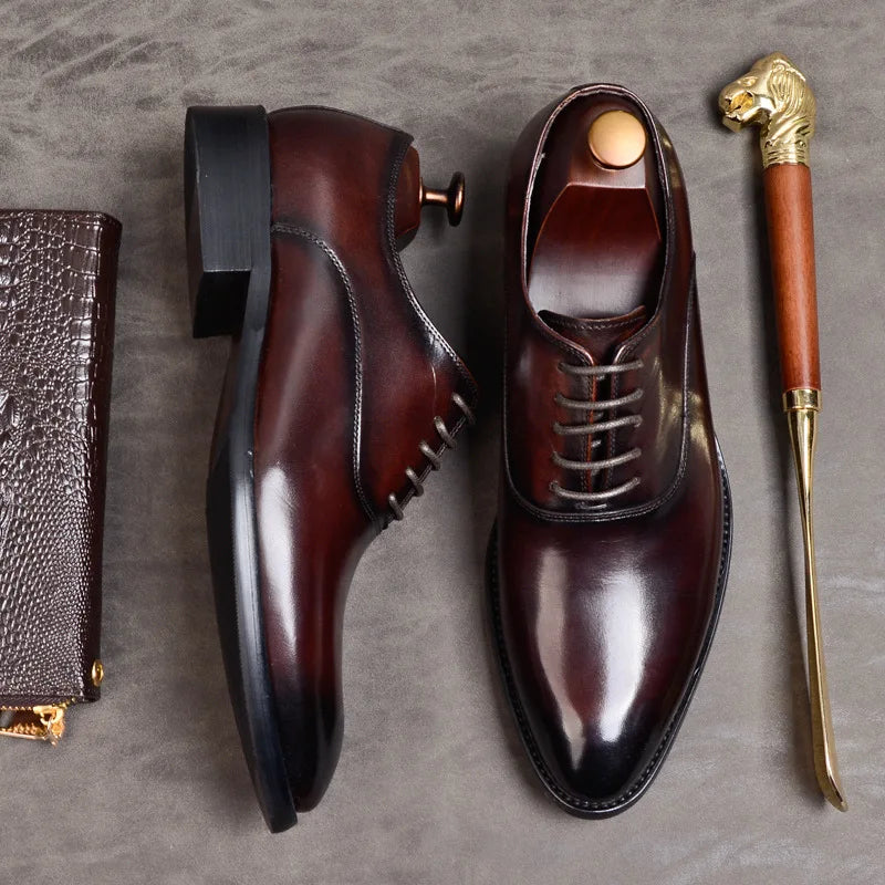 Zapatos Oxford Hombre de Cuero Diseño Clásico Confort