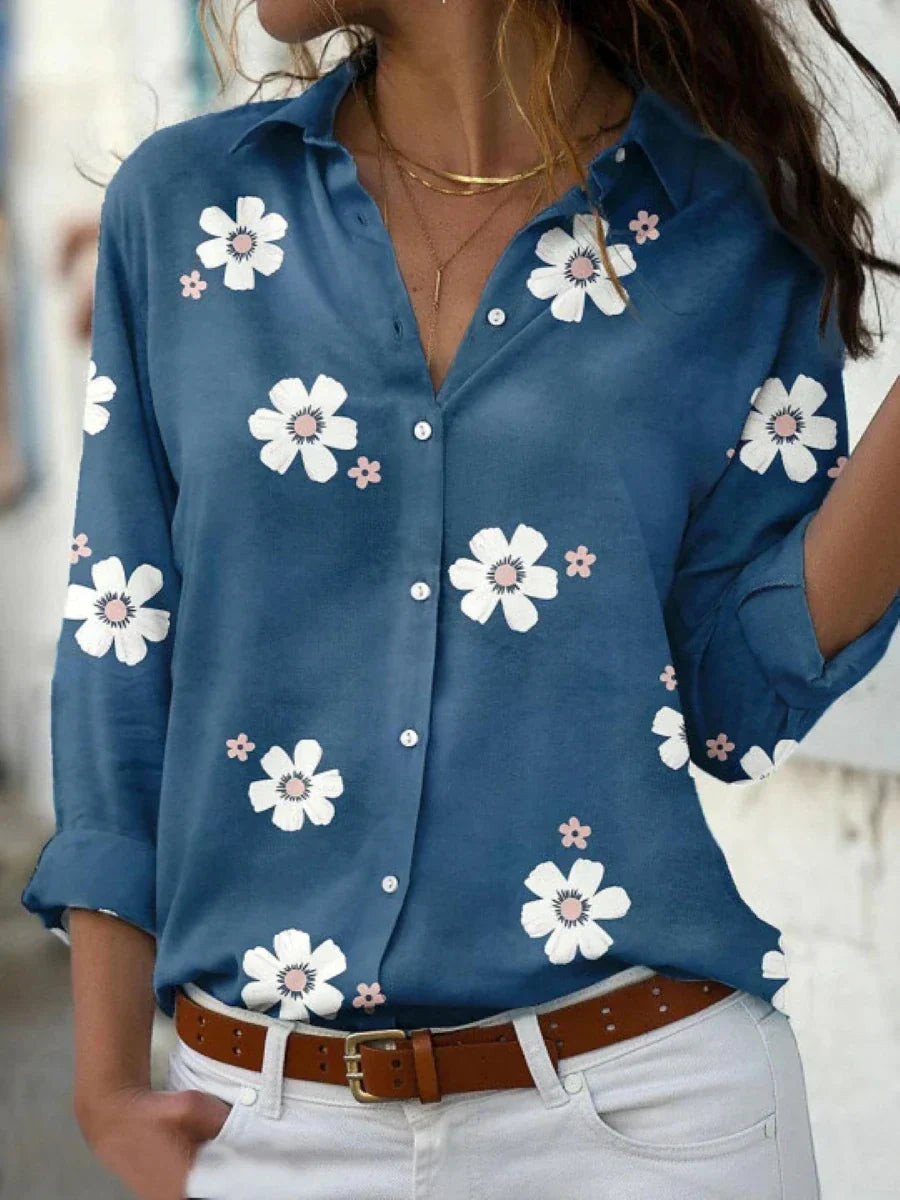 Blusa Mujer Estampado Floral Tela Suave Ajuste Holgado
