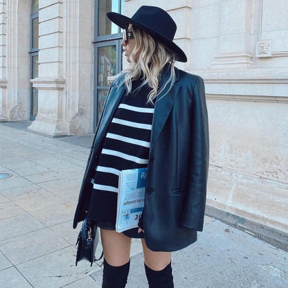 Suéter Mujer Holgado Estampado Rayas